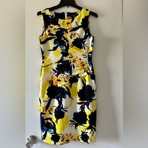 IVANKA TRUMP Yellow floral dress; Size 4